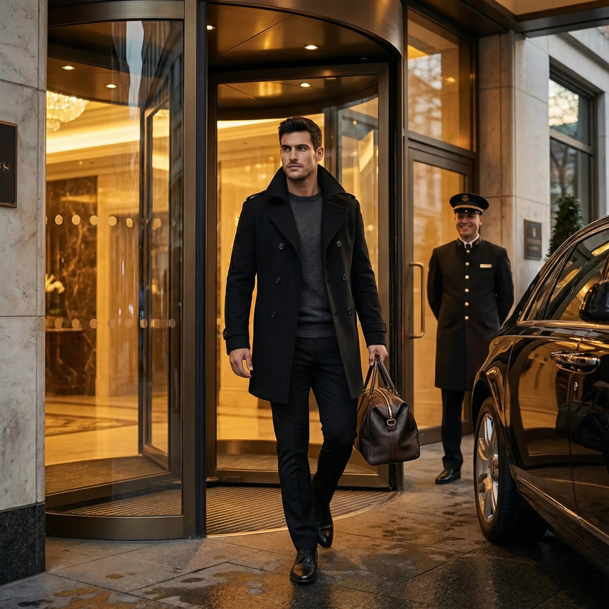 Havholm | Mellemlang trenchcoat til mænd i bomuldsblanding