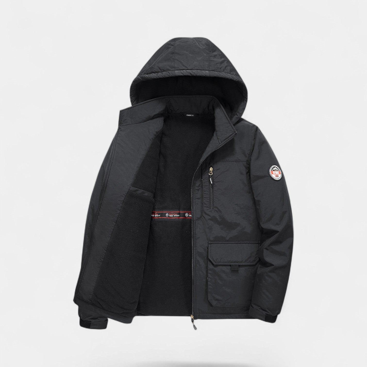 Havholm | Herre Vindafvisende Parka med Hætte og Quiltet Bomuldsfyld