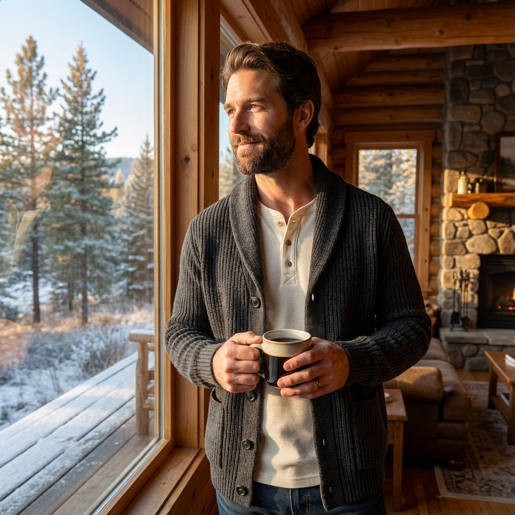 Havholm | Herre Strikket Cardigan med Sjalskrave