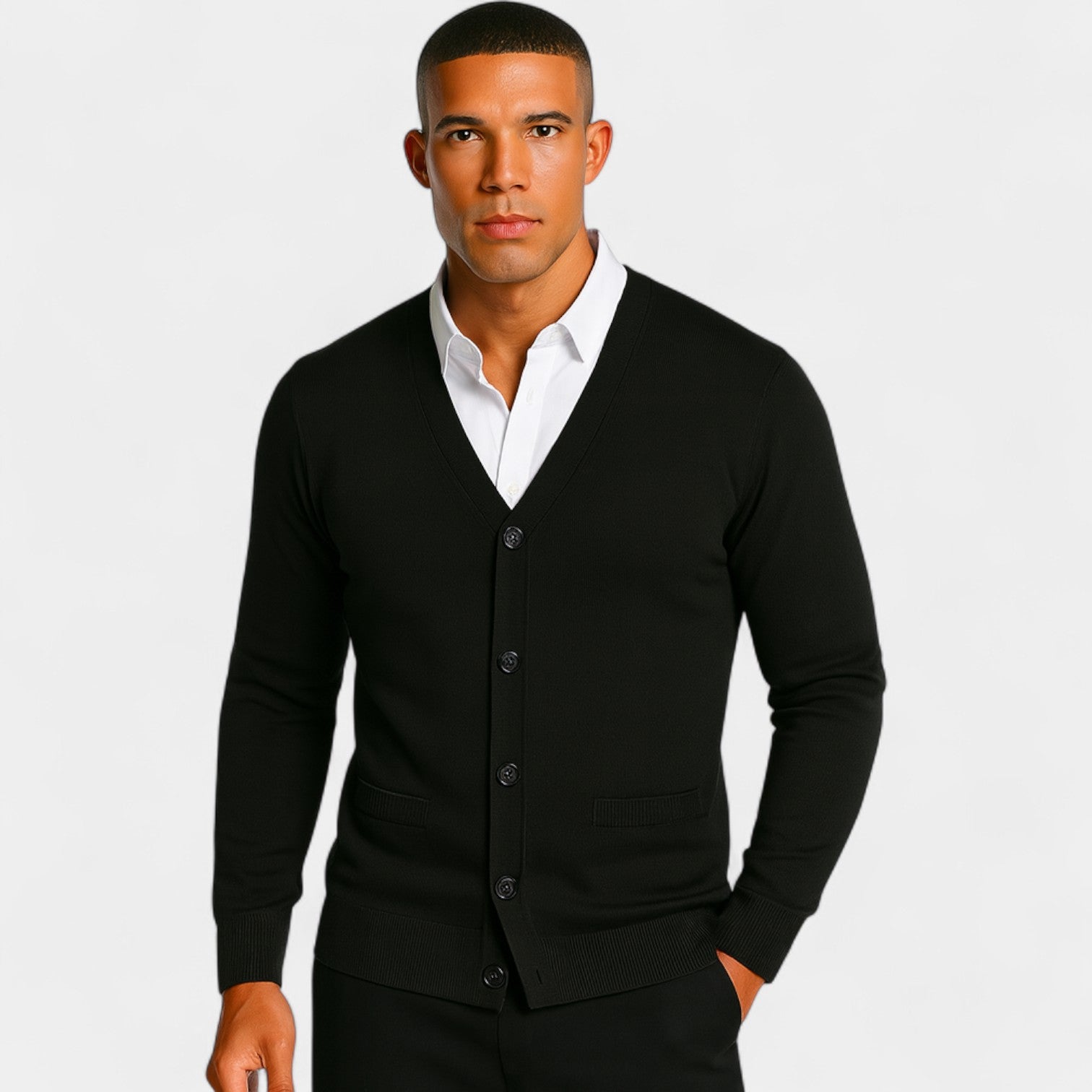 Havholm | Herre Langærmet Slim Fit Strikket Cardigan
