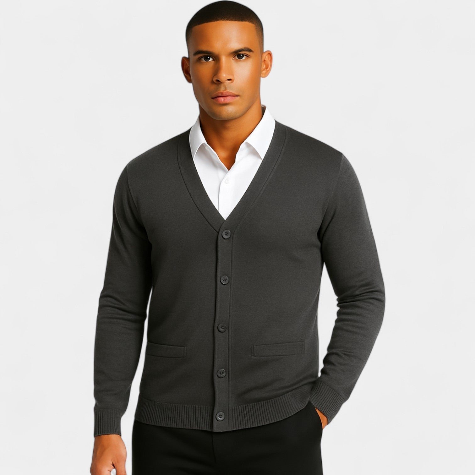 Havholm | Herre Langærmet Slim Fit Strikket Cardigan