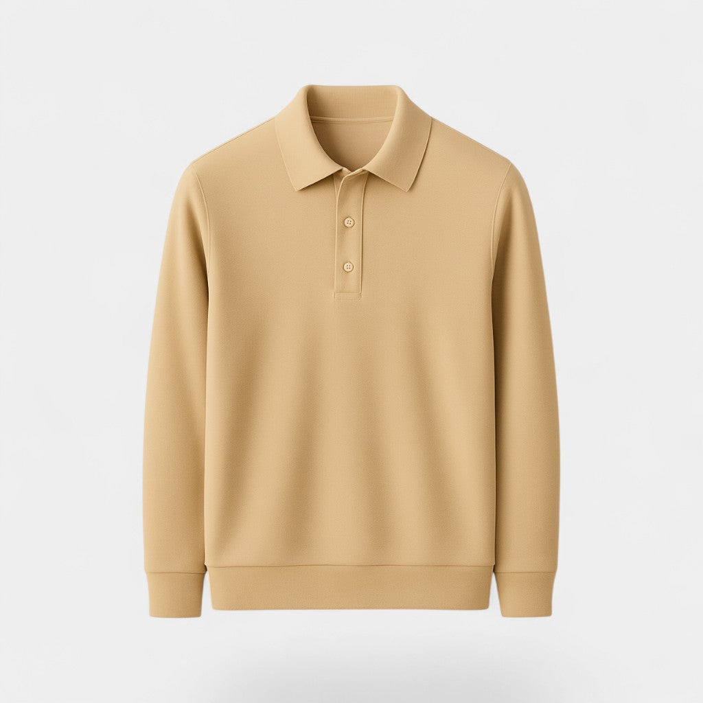Havholm | Herre Langærmet Finstrikket Poloshirt
