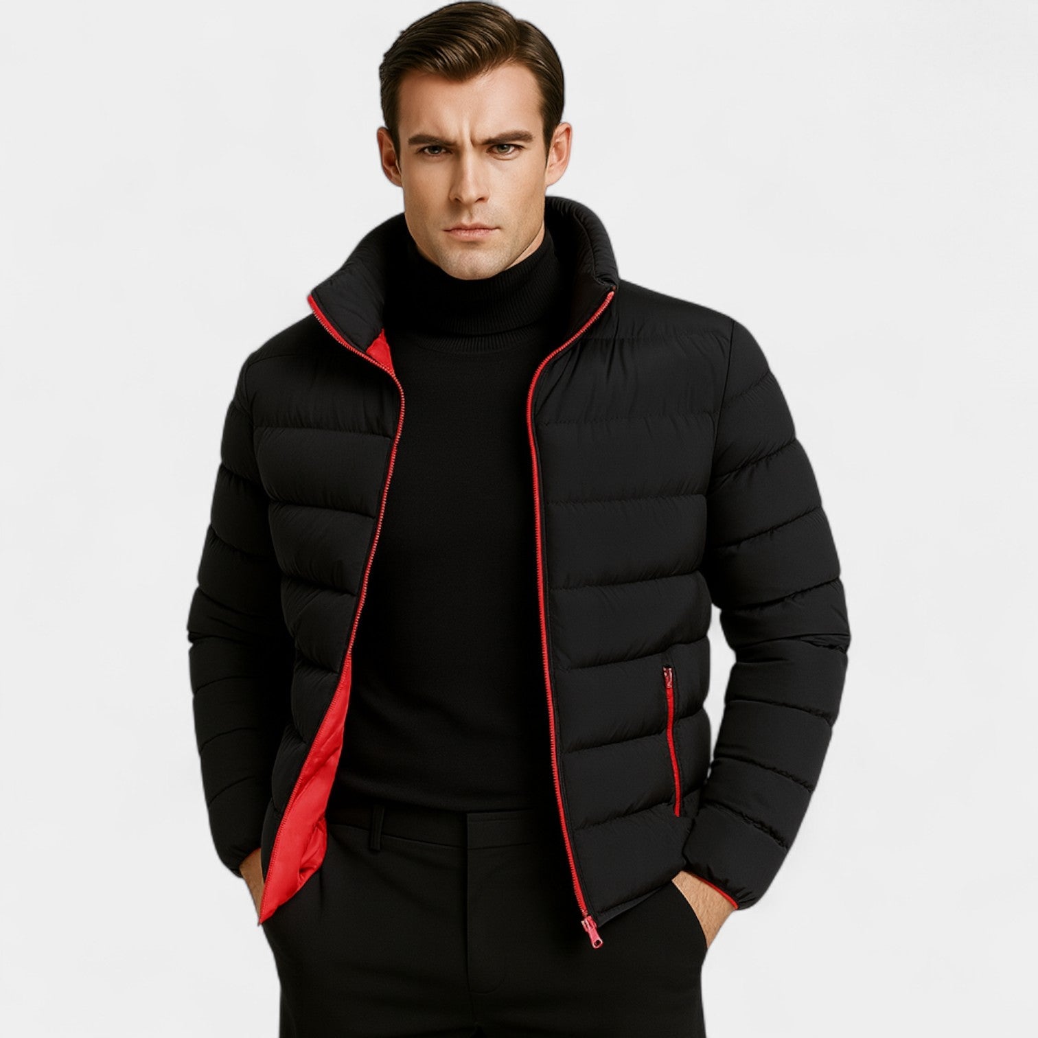 Havholm | Herre Isoleret Jakke i Bomuldsblanding med Opretstående Krave