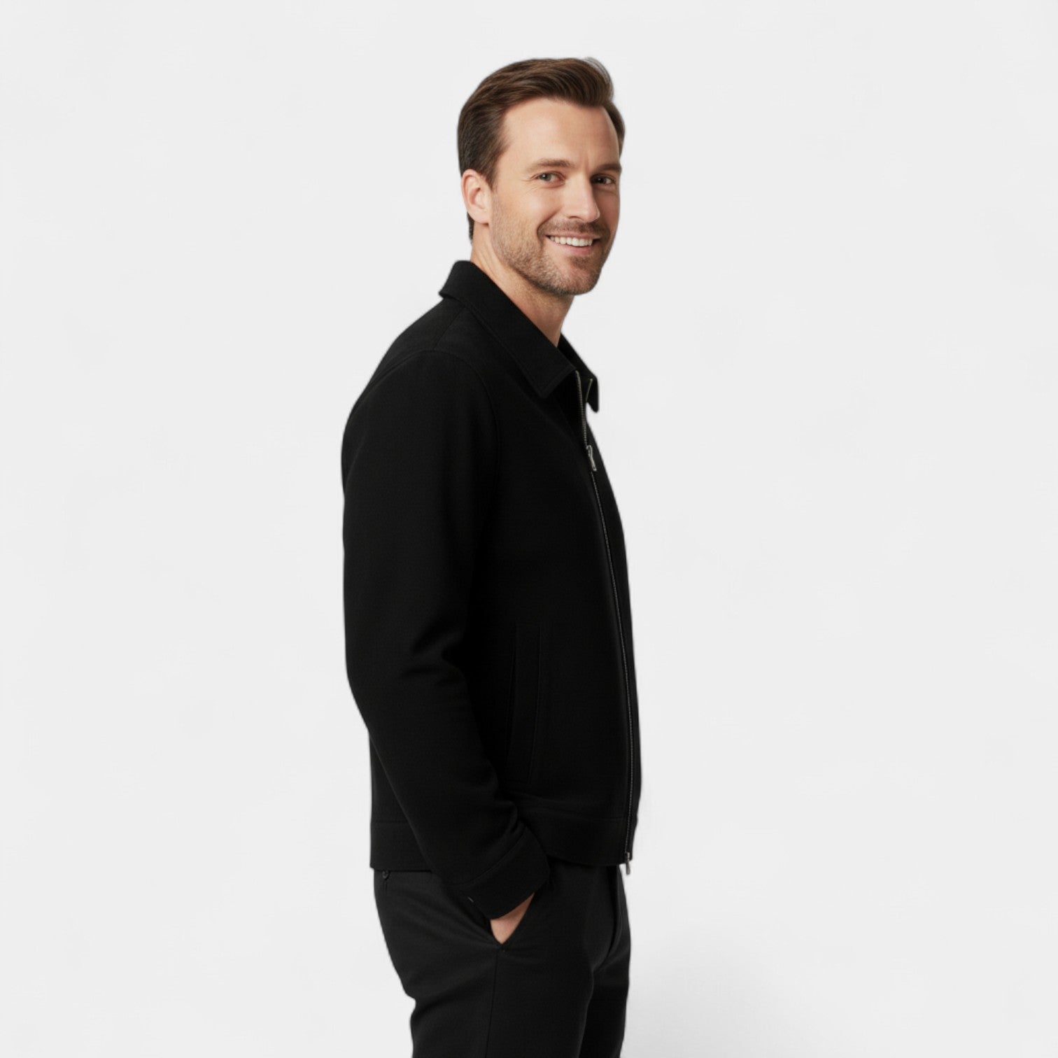 Havholm | Herre Kort Ruskindsjakke, Afslappet Pasform