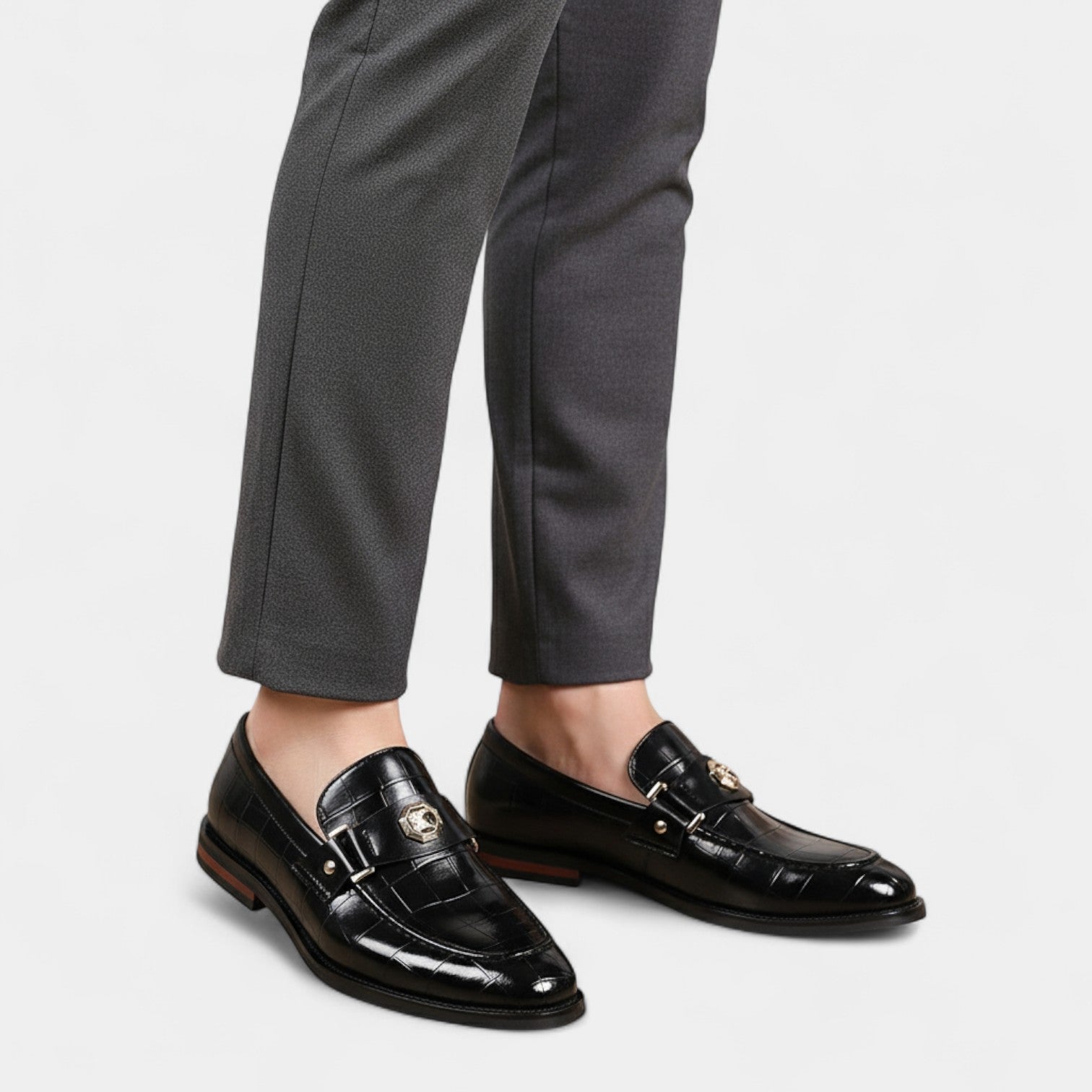 Havholm | Herre Slip-On Loafers i Læder med Ternet Mønster