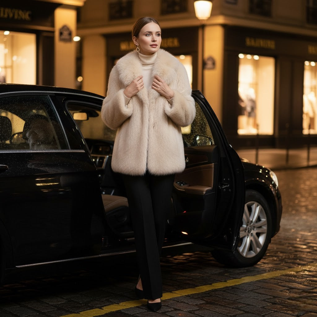 Havholm | Dame Vinterfrakke med Reverskrave i Pels