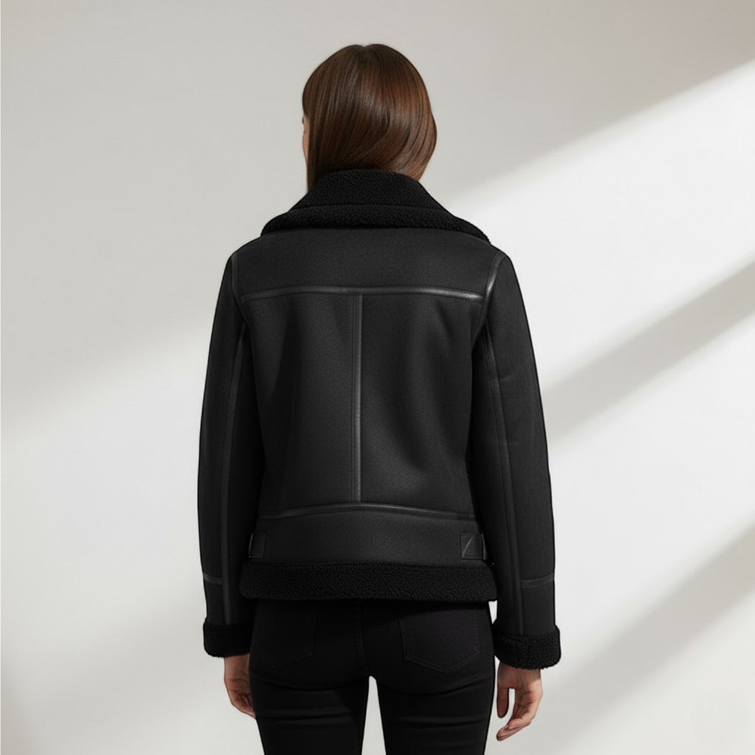 Havholm | Dame Vinterjakke i Ruskind med Lammeuldsfor