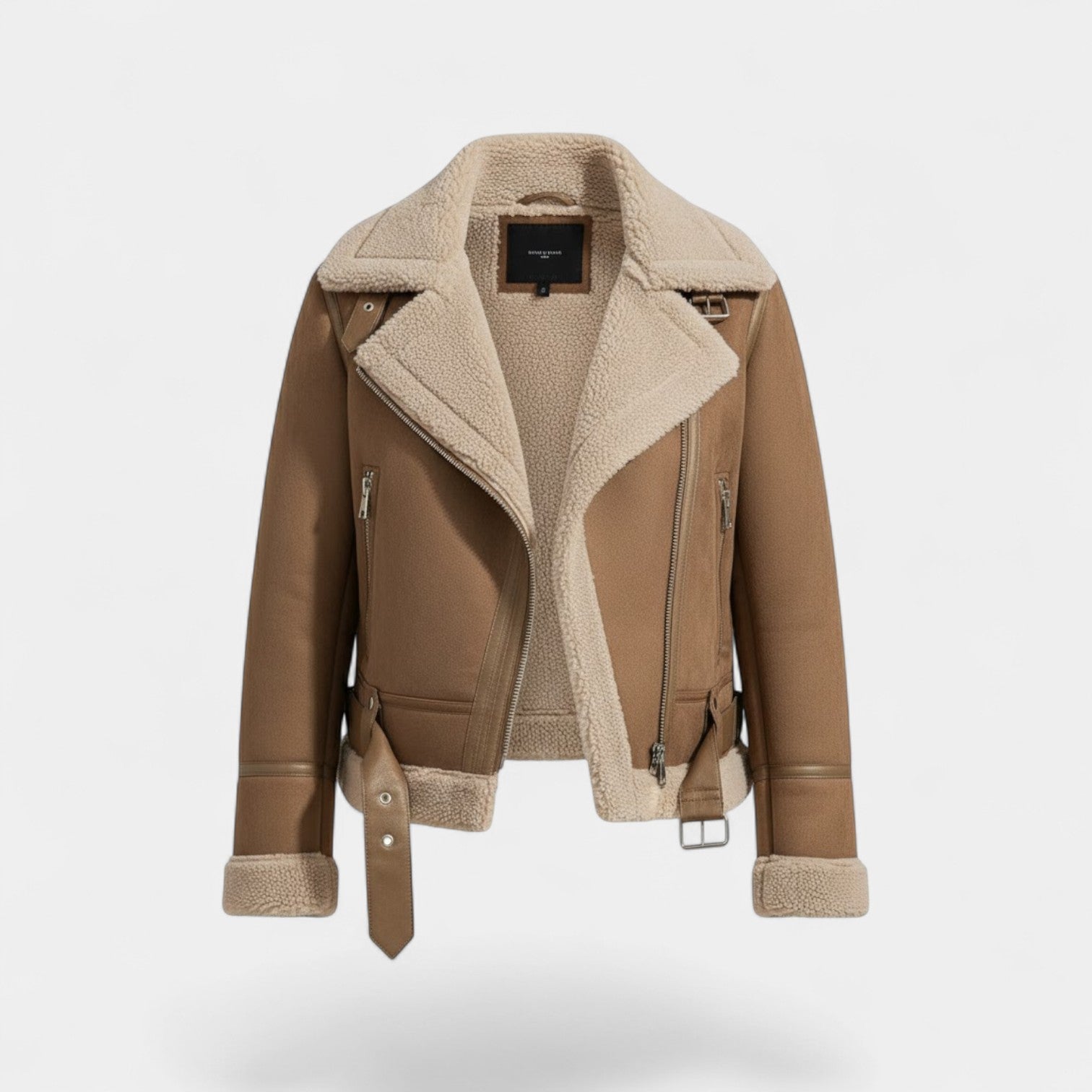 Havholm | Dame Vinterjakke i Ruskind med Lammeuldsfor