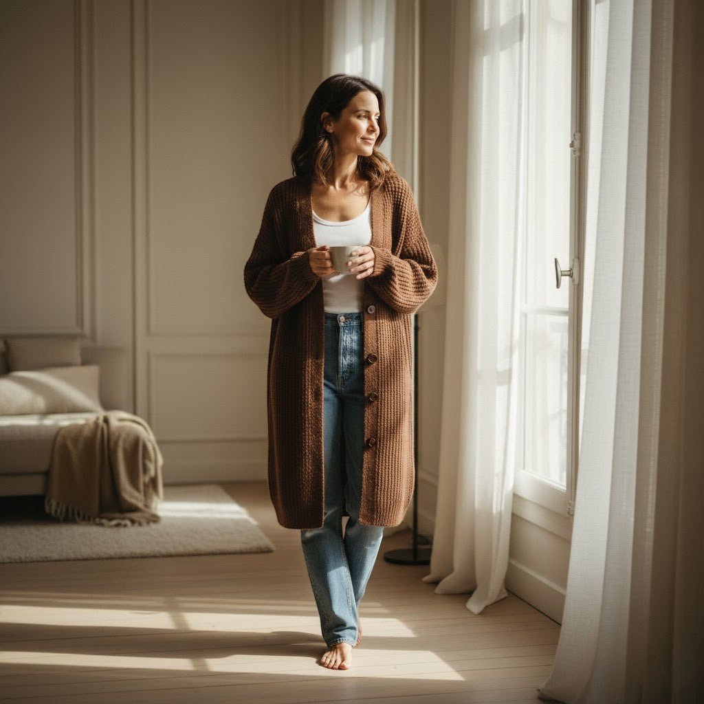 Havholm | Dame Strikket Cardigan med Lange Ærmer