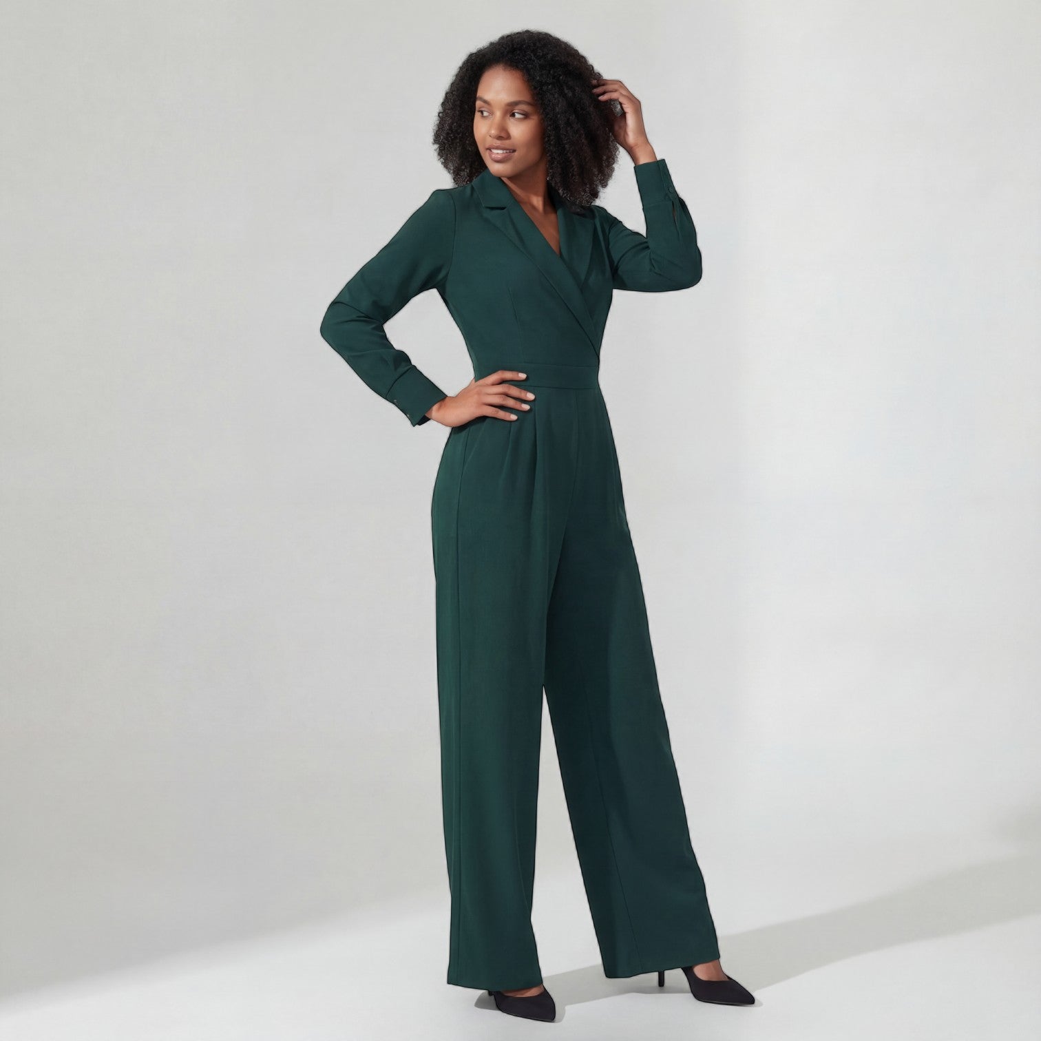 Havholm | Vævet skræddersyet jumpsuit med brede ben til kvinder