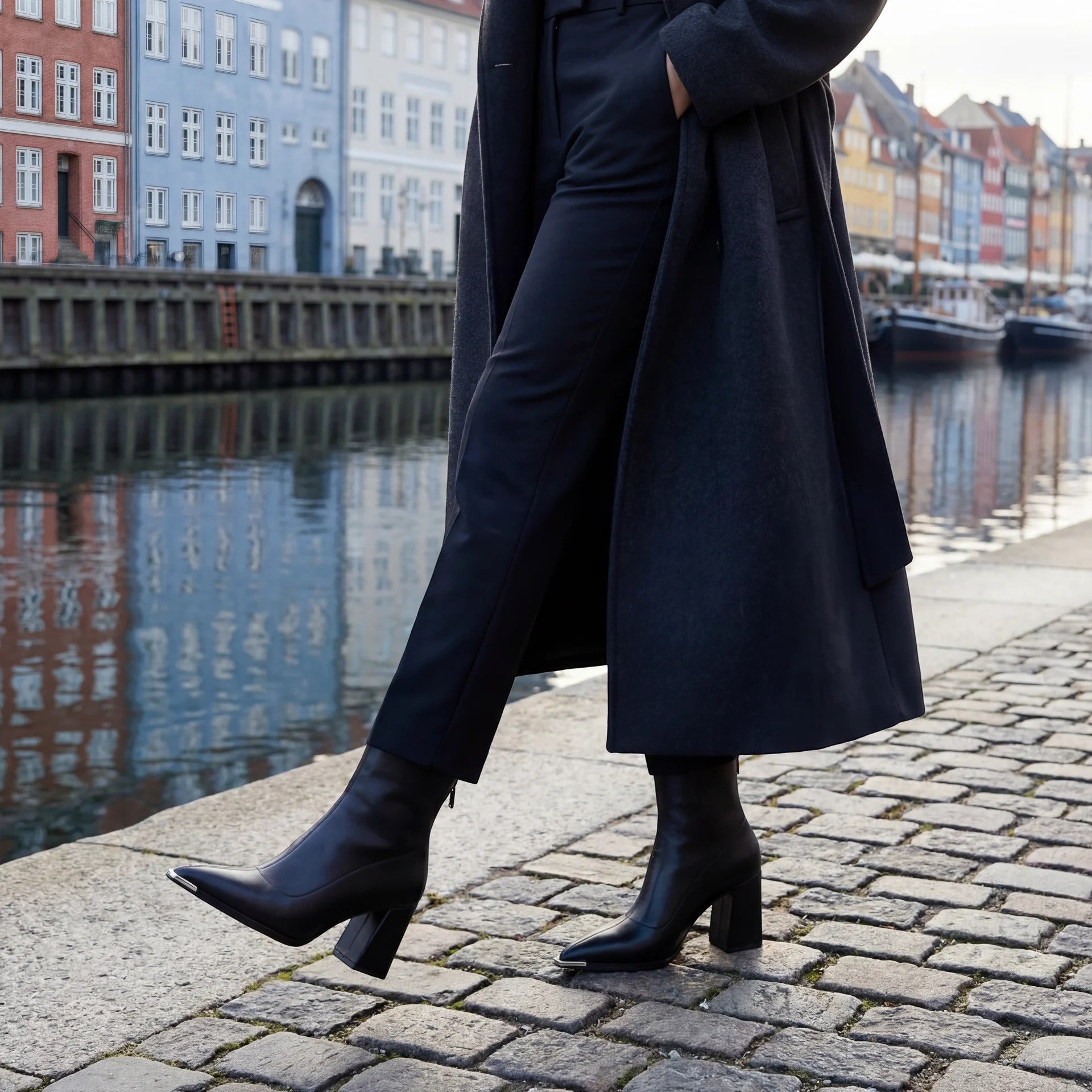 Havholm | Fleeceforede Læderstøvler med Spids Tå og Hæl til Kvinder