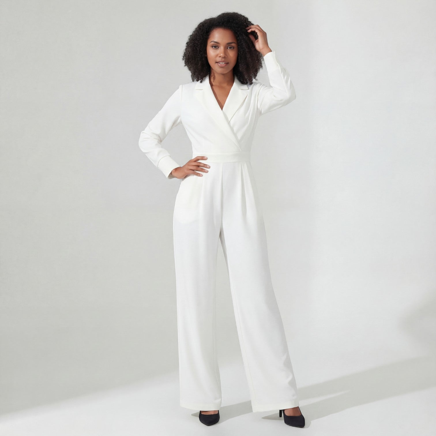 Havholm | Vævet skræddersyet jumpsuit med brede ben til kvinder