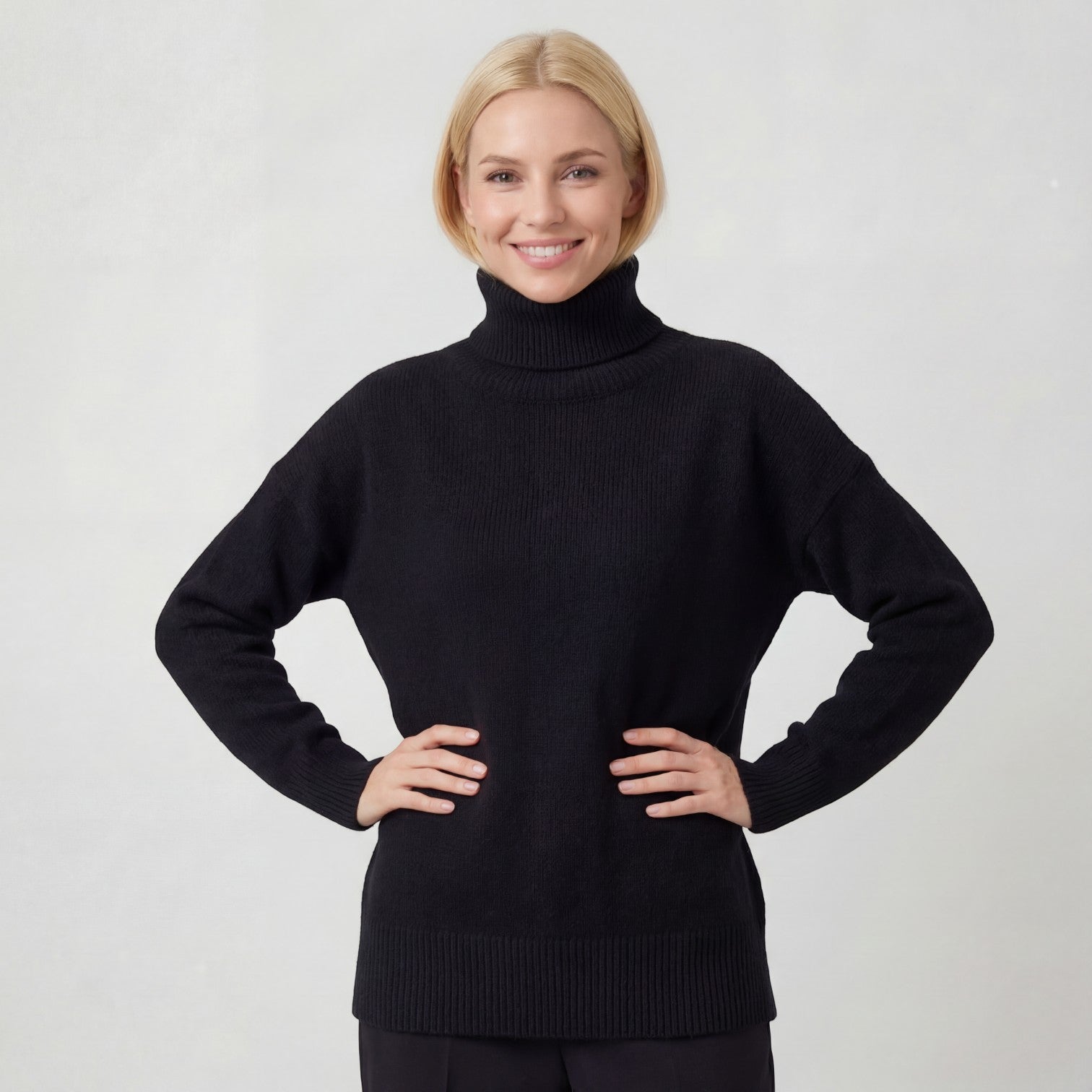 Havholm | Strikket rullekravetrøje i akryl til kvinder