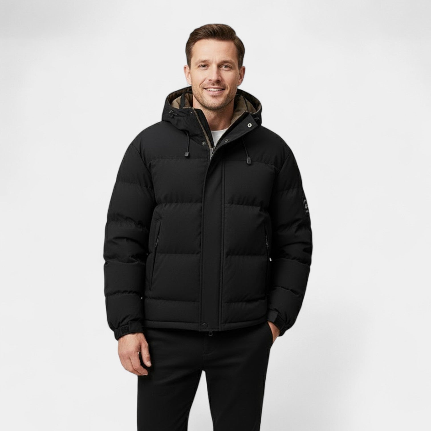 Havholm | Herre Vatteret Quiltet Jakke i Bomuld med Hætte