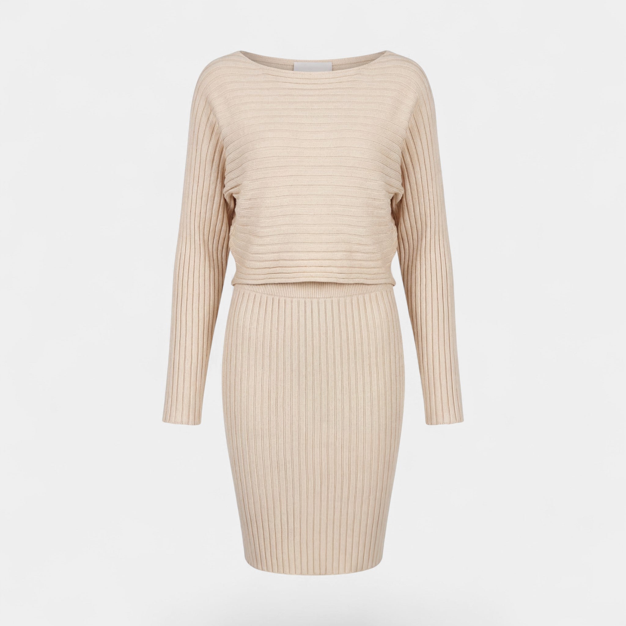 Havholm | Ribstrikket Top og Nederdel med Seler Sæt til Kvinder