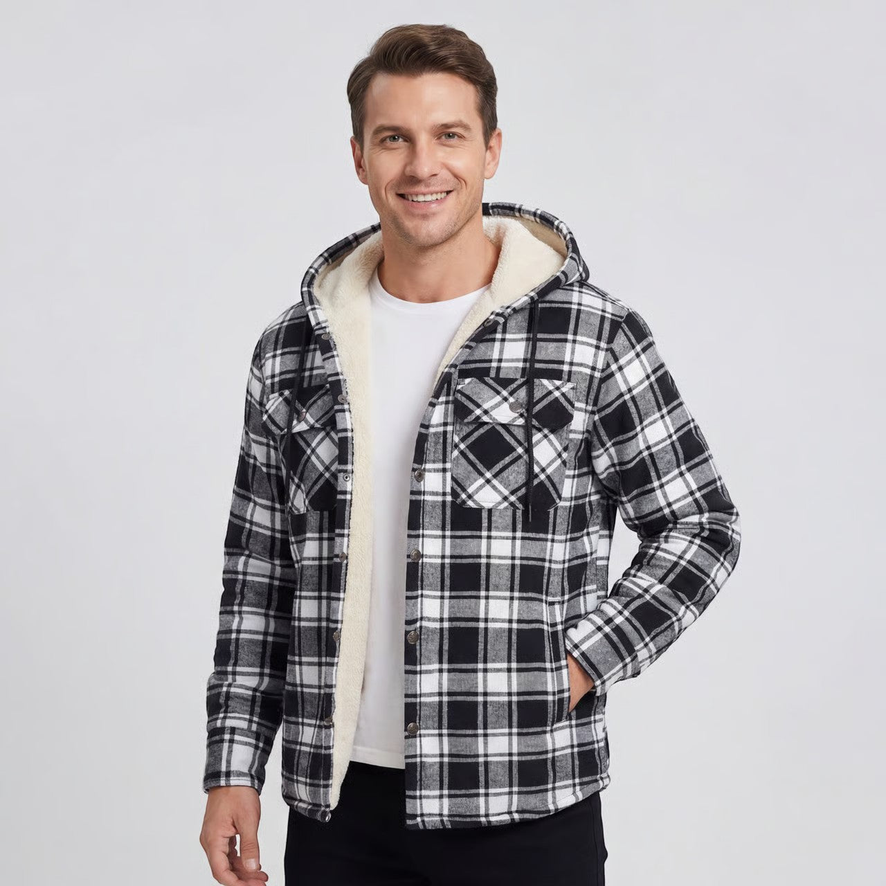 Havholm | Fleeceforet ternet jakke til mænd