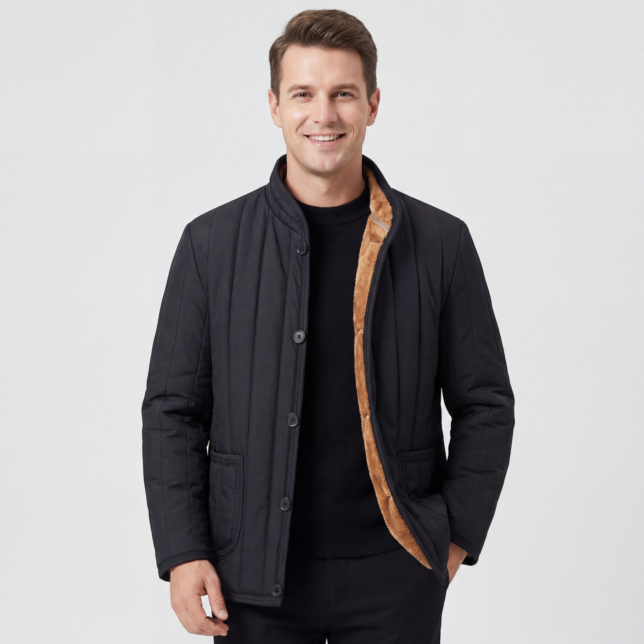 Havholm | Polstret Vinterjakke med Tekstur til Mænd