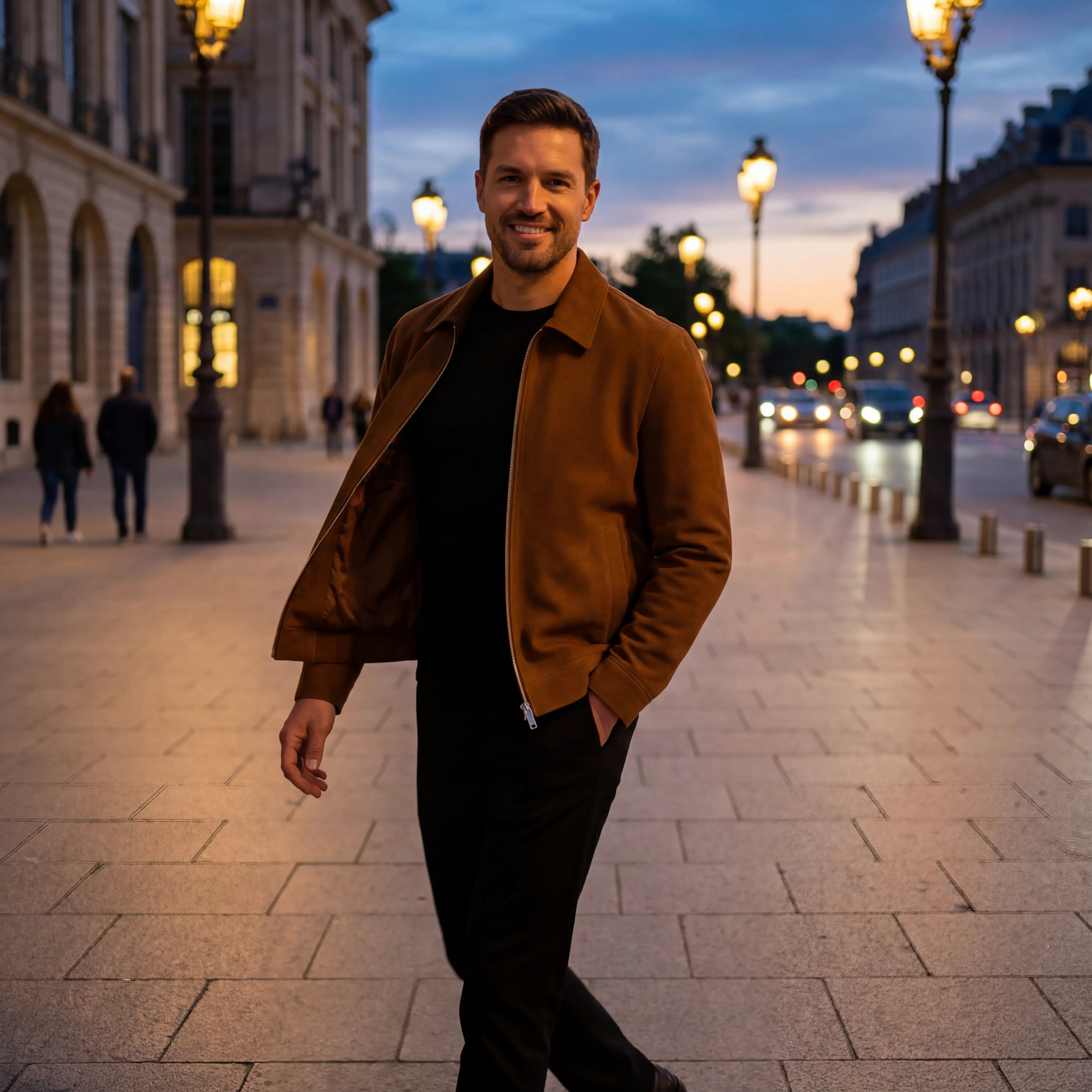 Havholm | Herre Kort Ruskindsjakke, Afslappet Pasform