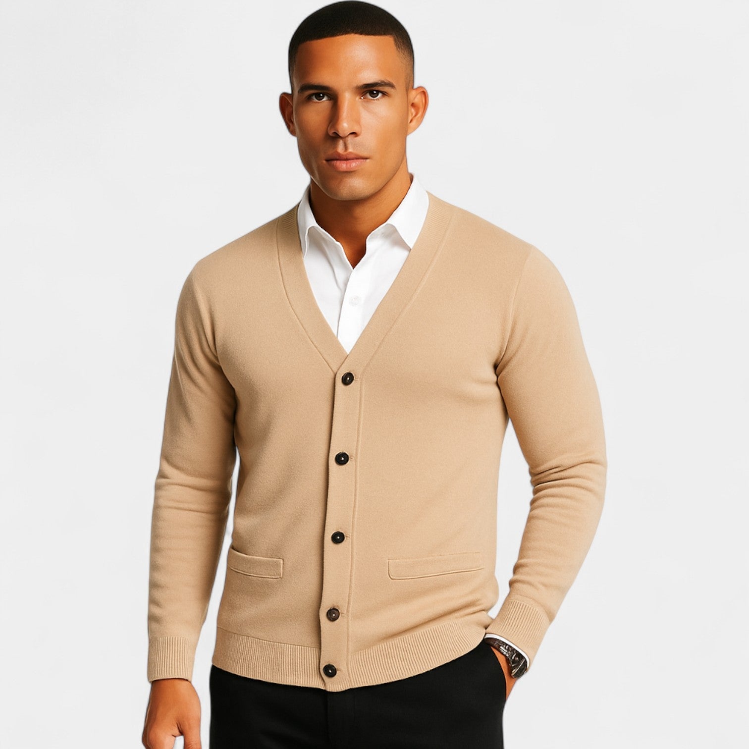 Havholm | Herre Langærmet Slim Fit Strikket Cardigan