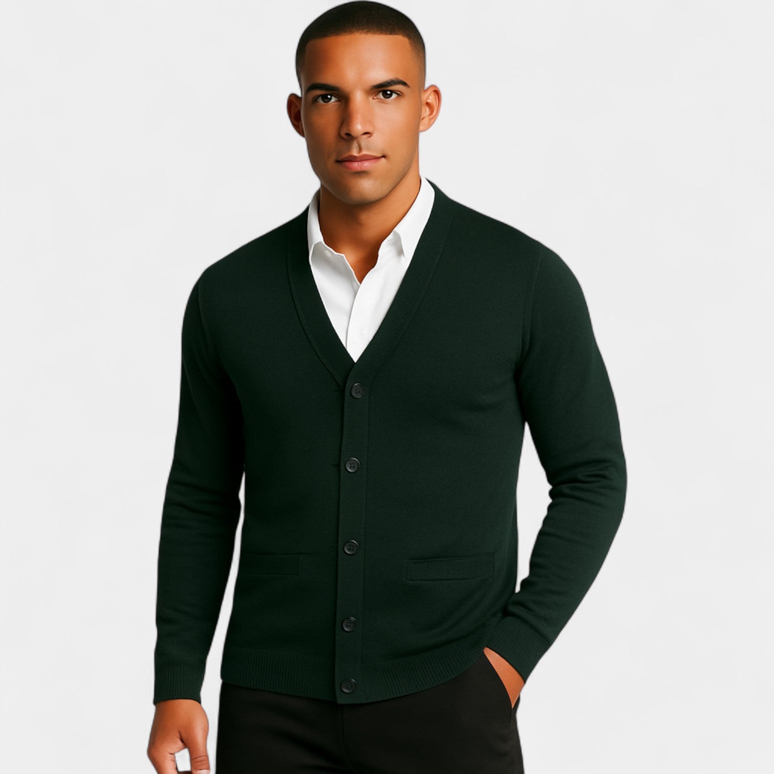 Havholm | Herre Langærmet Slim Fit Strikket Cardigan