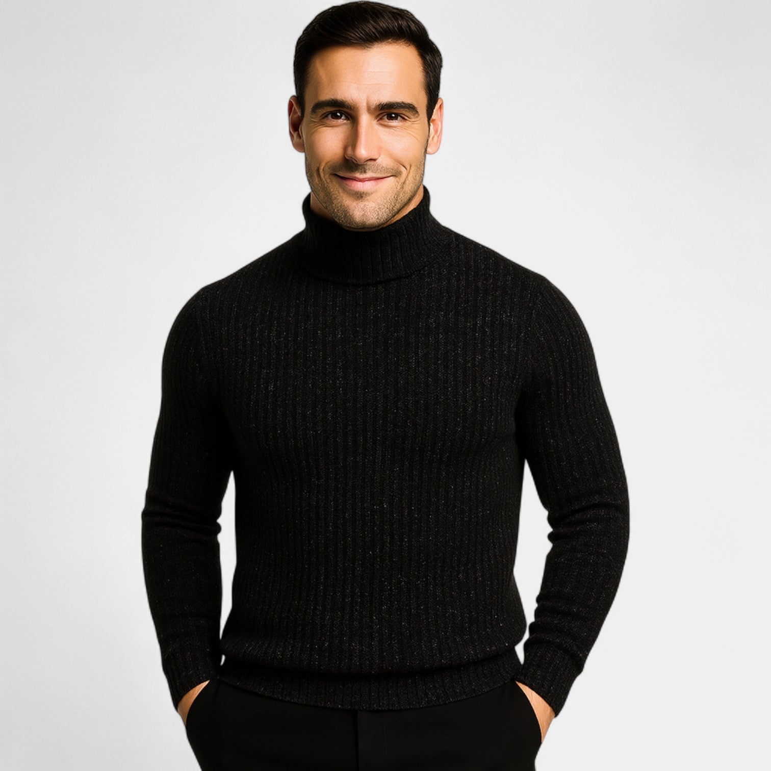 Havholm | Herre Langærmet Rullekravetrøje i Uldblanding