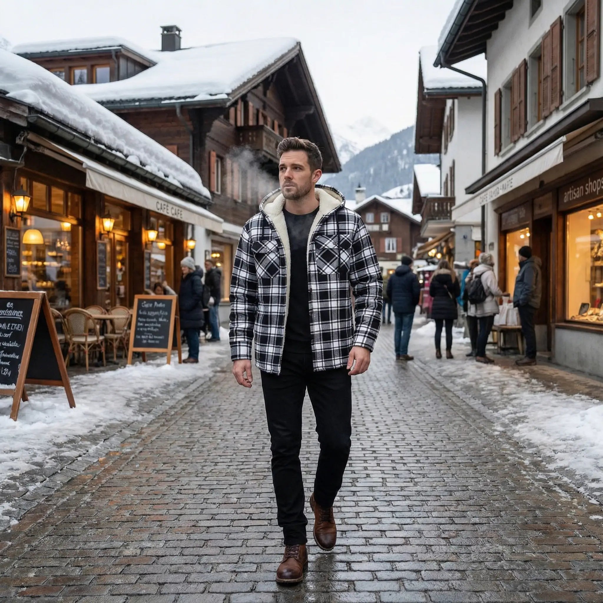 Havholm | Fleeceforet ternet jakke til mænd