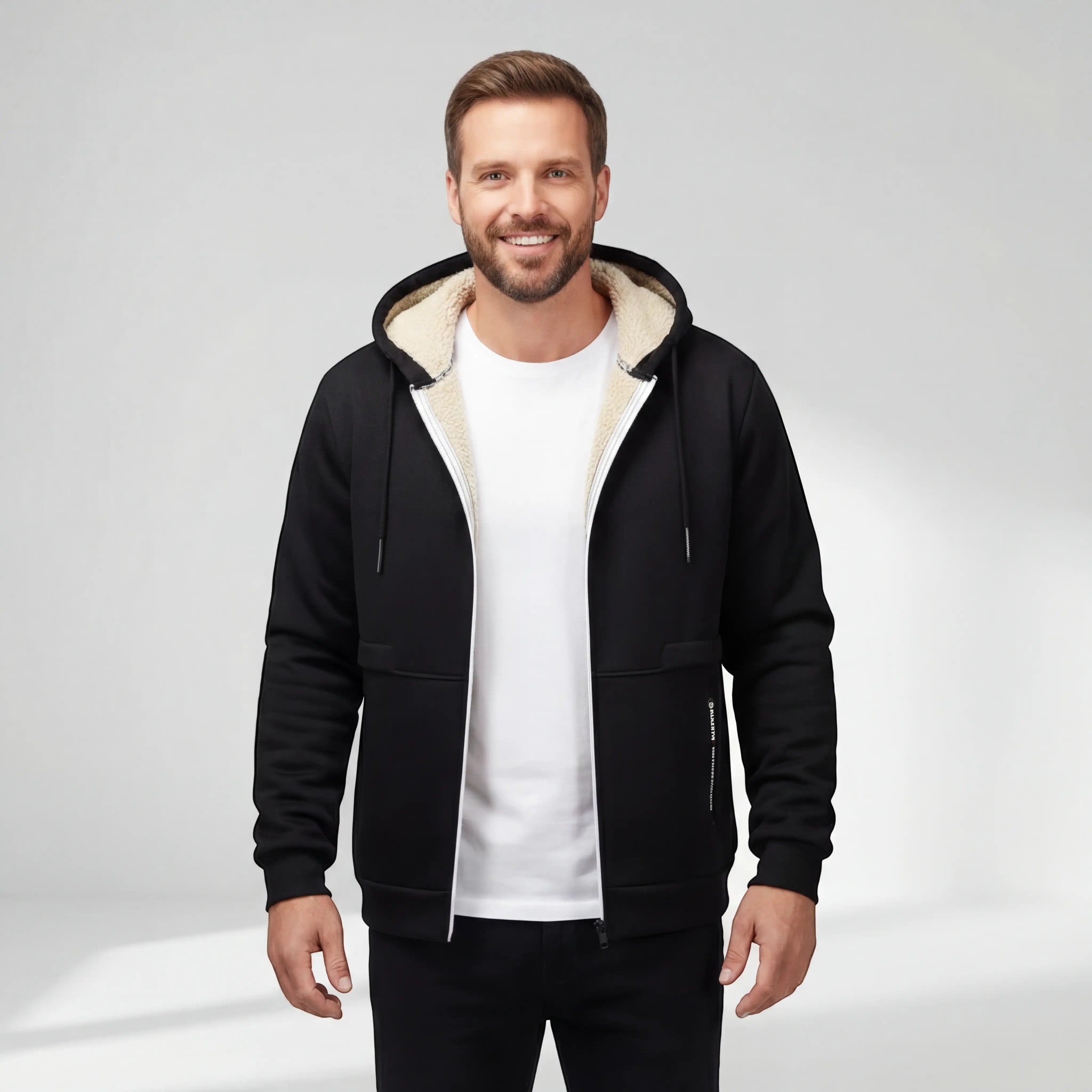 Havholm | Herre Fleeceforet Hættejakke