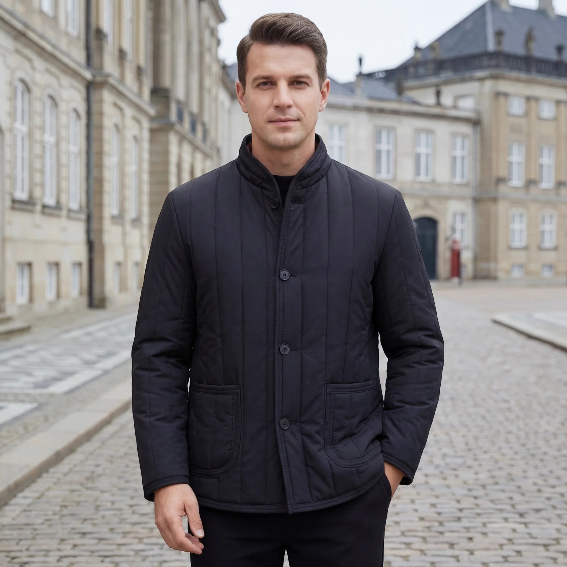 Havholm | Polstret Vinterjakke med Tekstur til Mænd