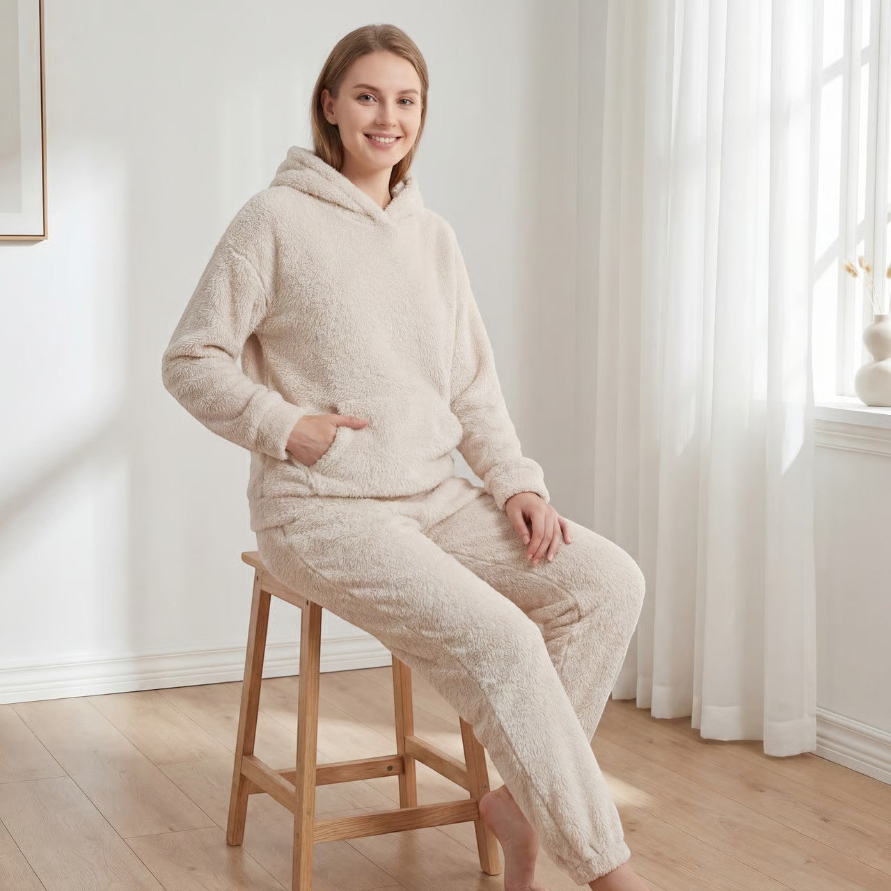 Havholm | Blødt loungesæt med hætte og bukser med elastisk talje til kvinder