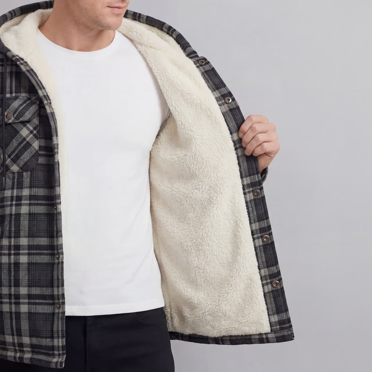 Havholm | Fleeceforet ternet jakke til mænd