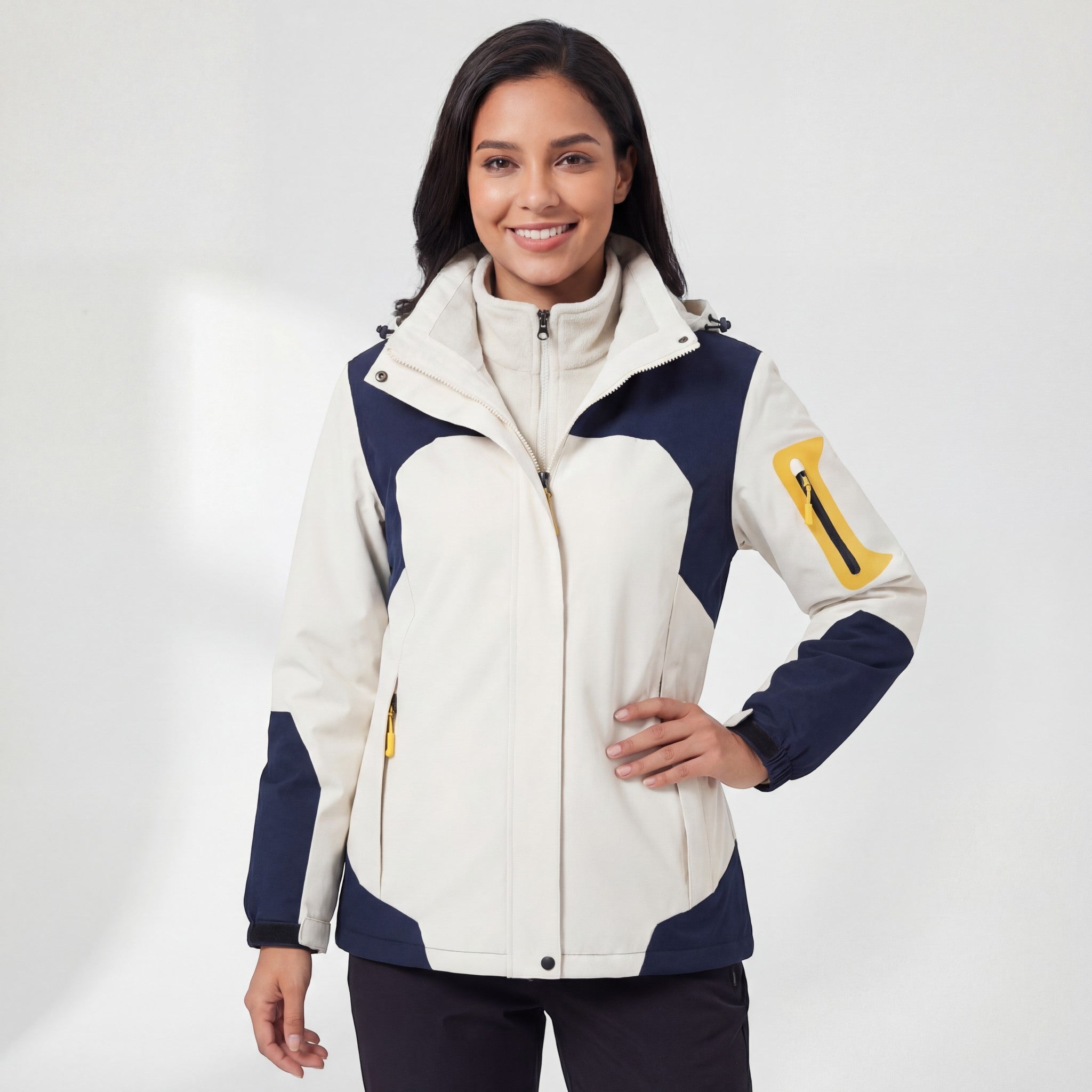 Havholm | Vandtæt og Vindtæt 3-i-1 Jakke med Hætte og Fleecefor til Kvinder