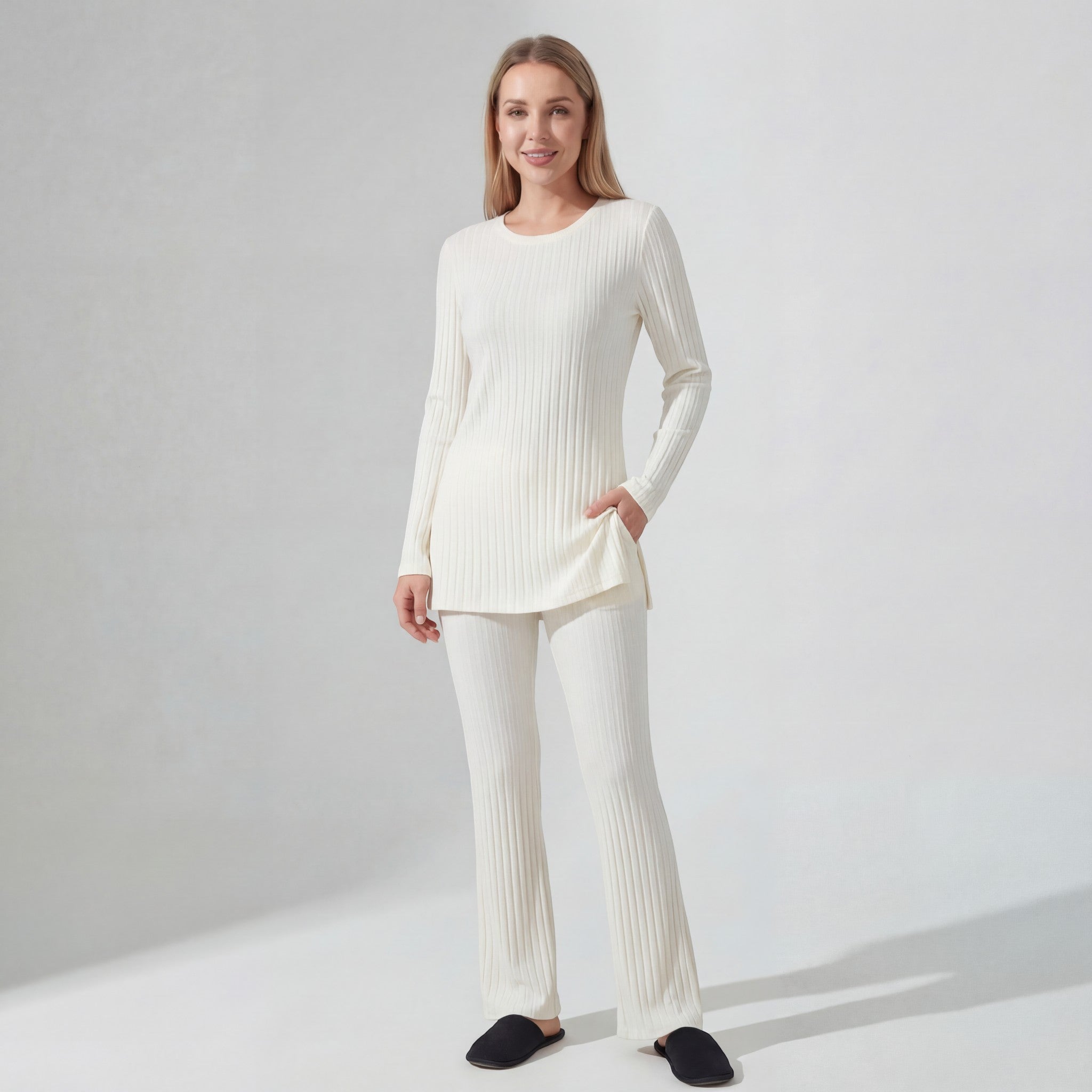 Havholm | Ribstrikket Todelt Sæt til Kvinder