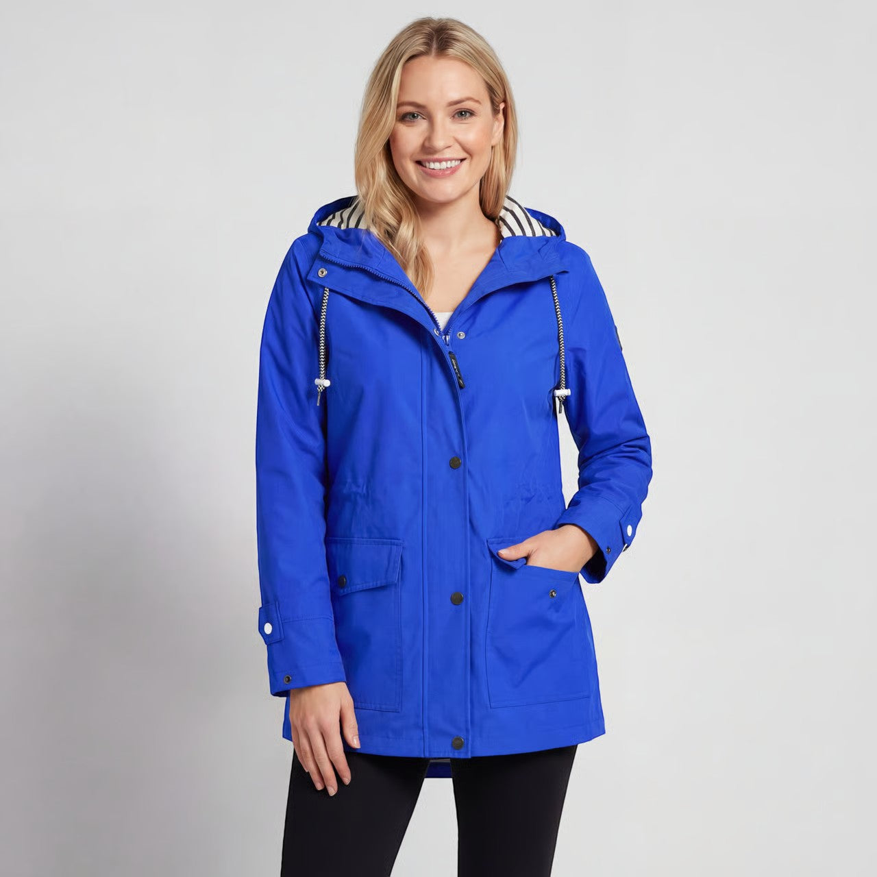 Havholm | Vævet vandtæt regnjakke med hætte til kvinder