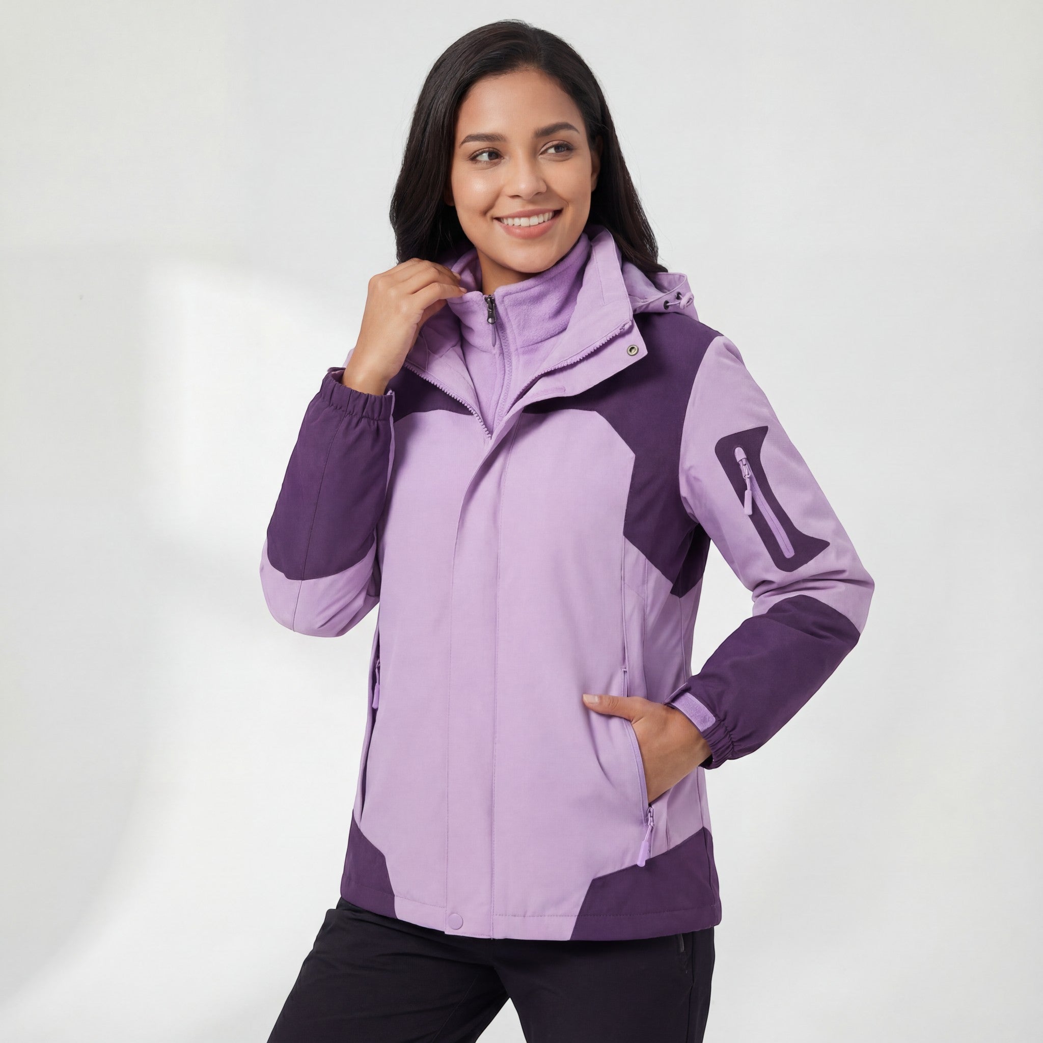 Havholm | Vandtæt og Vindtæt 3-i-1 Jakke med Hætte og Fleecefor til Kvinder