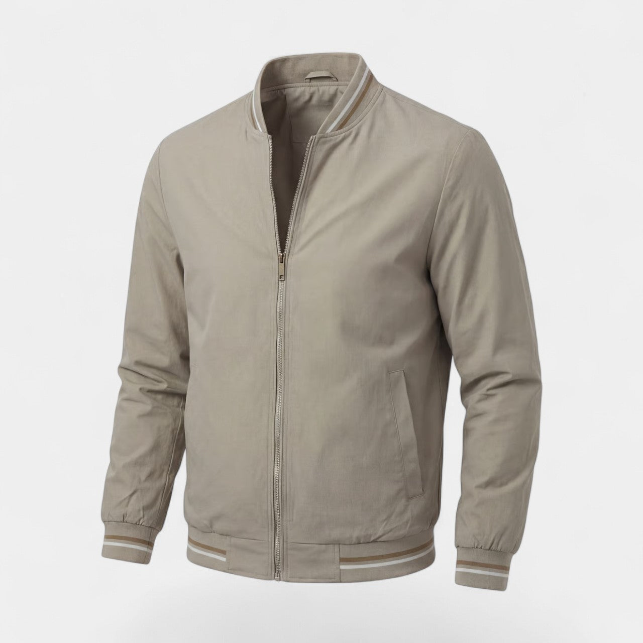 Havholm | Let vævet zip-jakke med ståkrave til mænd