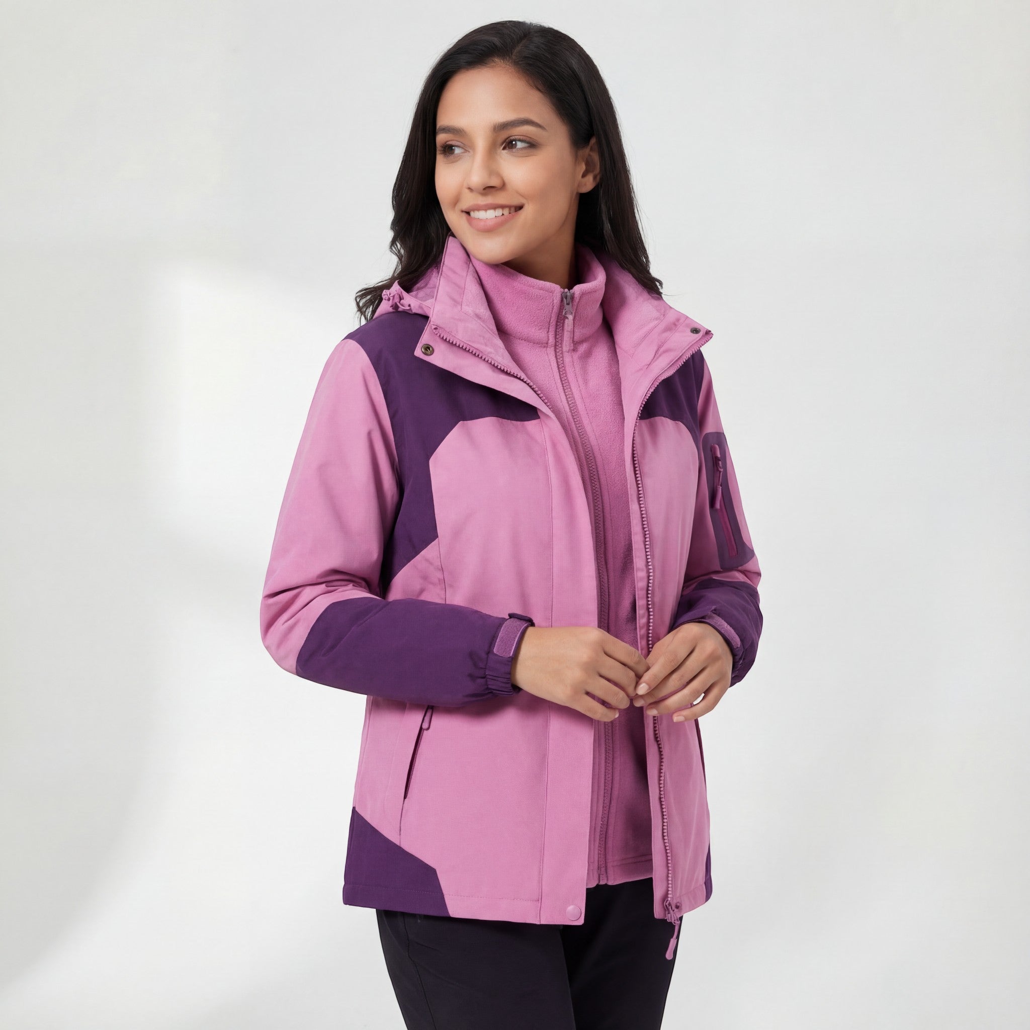 Havholm | Vandtæt og Vindtæt 3-i-1 Jakke med Hætte og Fleecefor til Kvinder