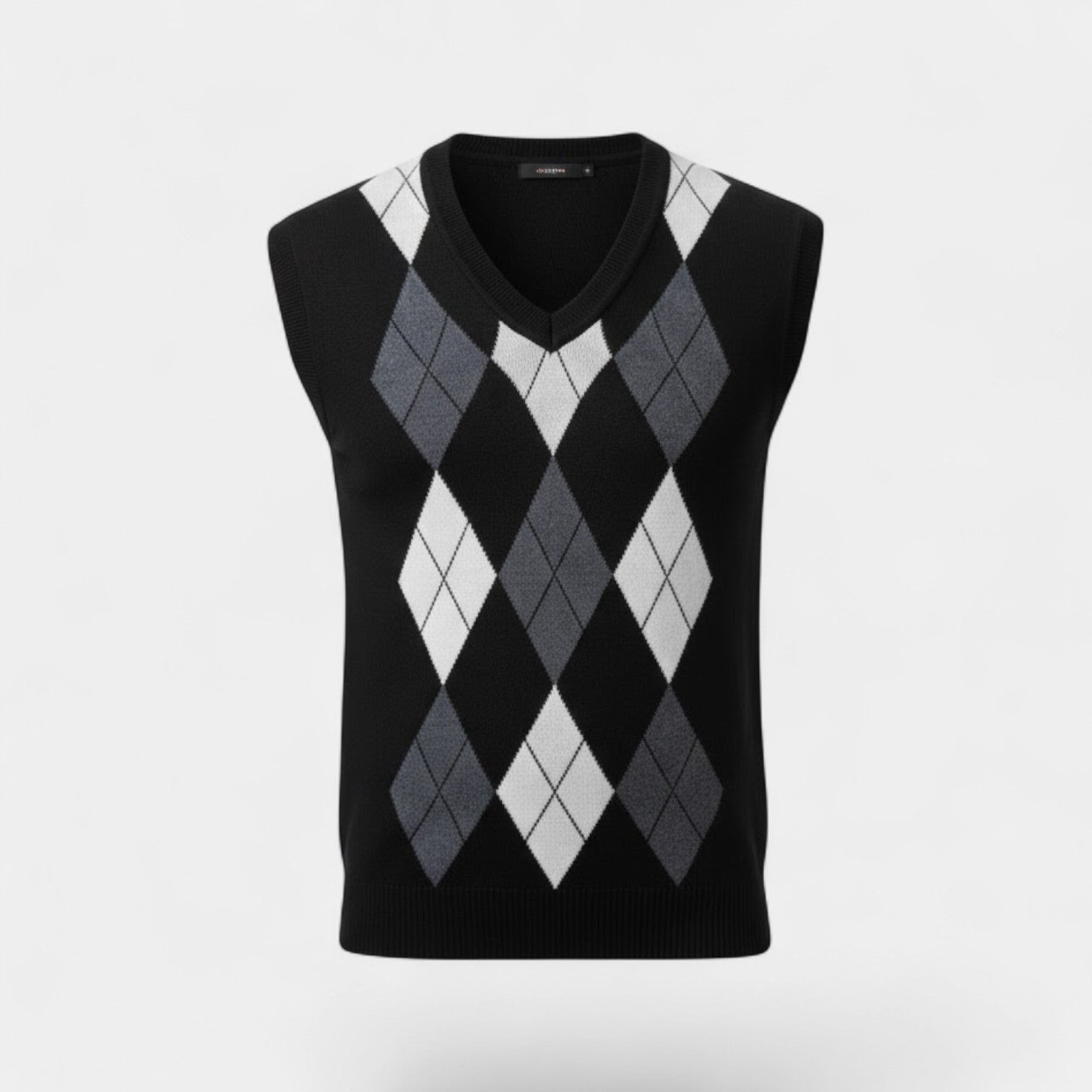 Havholm | Herre ternet strikvest med V-hals