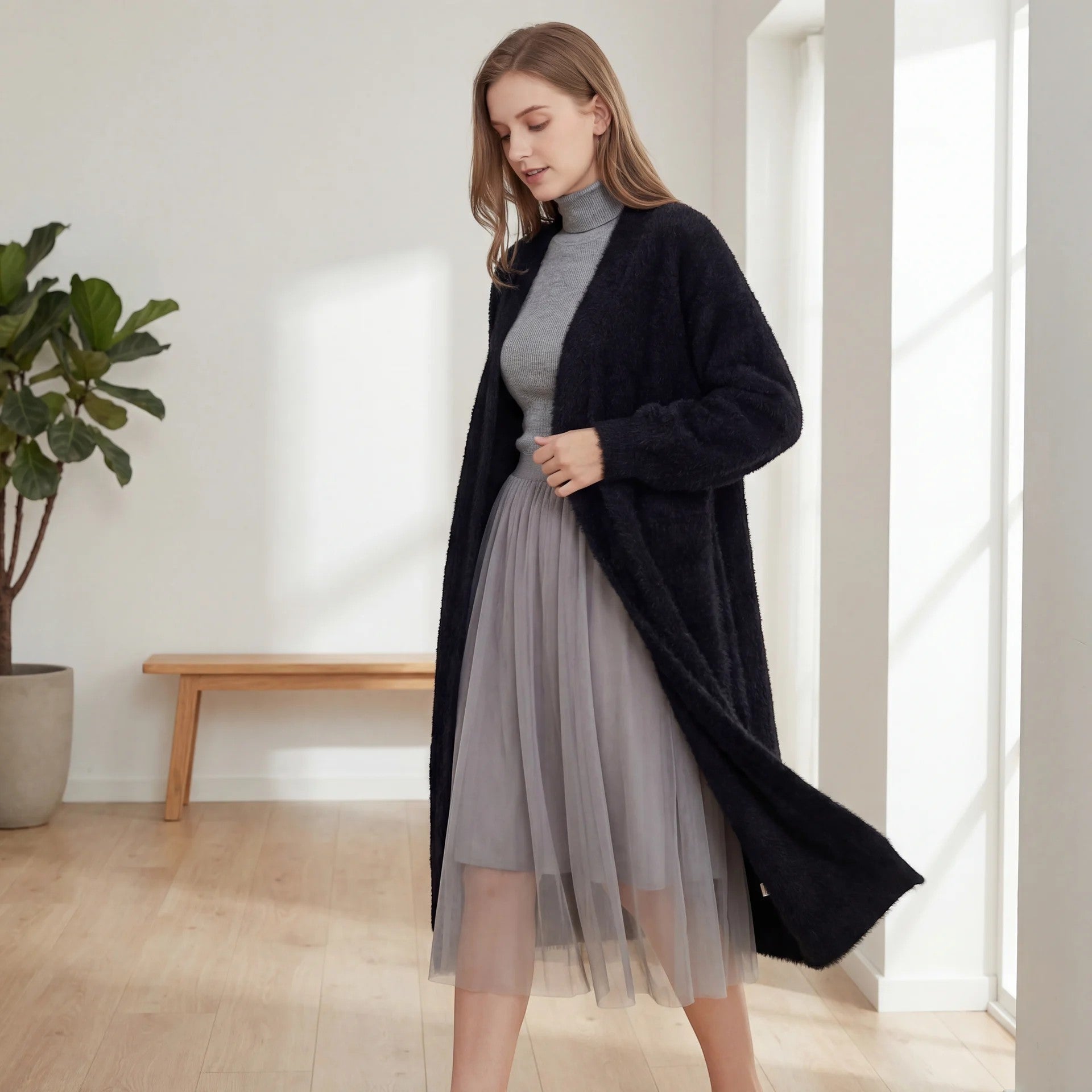 Havholm | Lang Frakke i Kunstpels til Kvinder